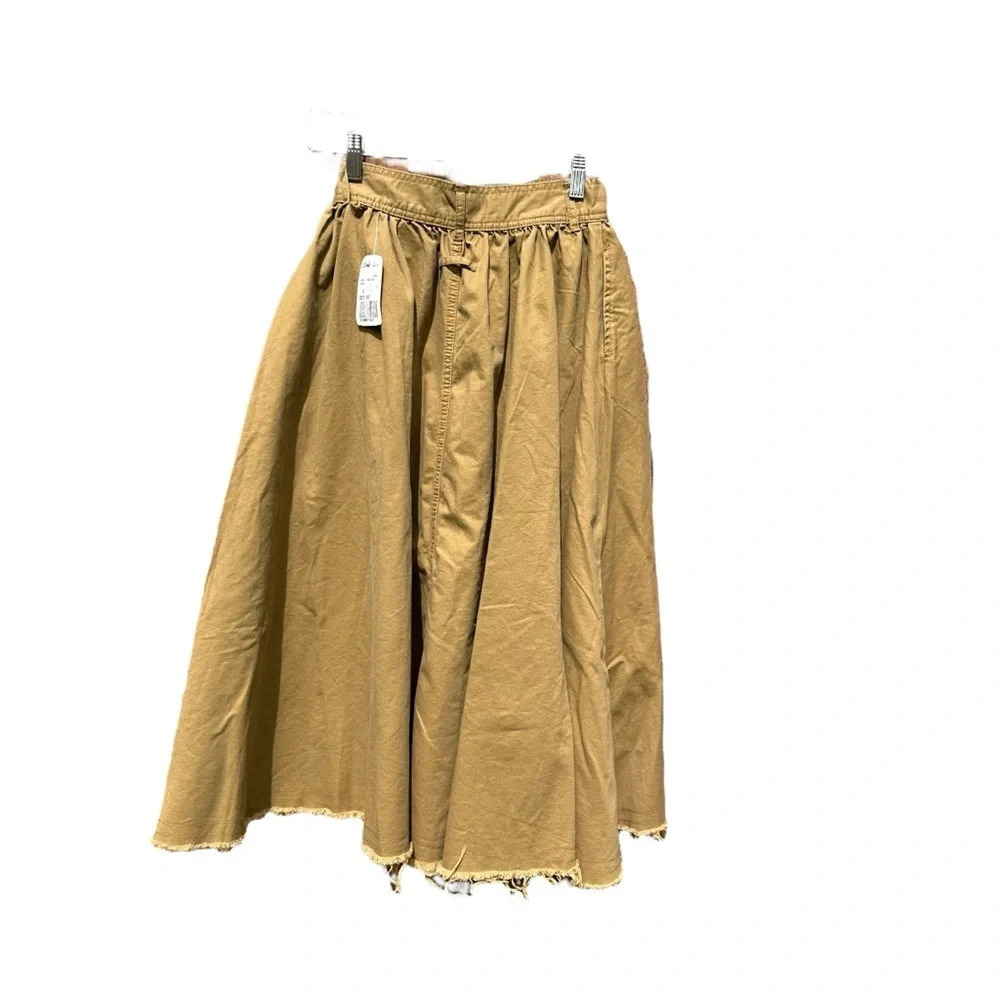 Forever 21 Mustard Brown Maxi Skirt with Frayed Hem - Picture 2 of 5